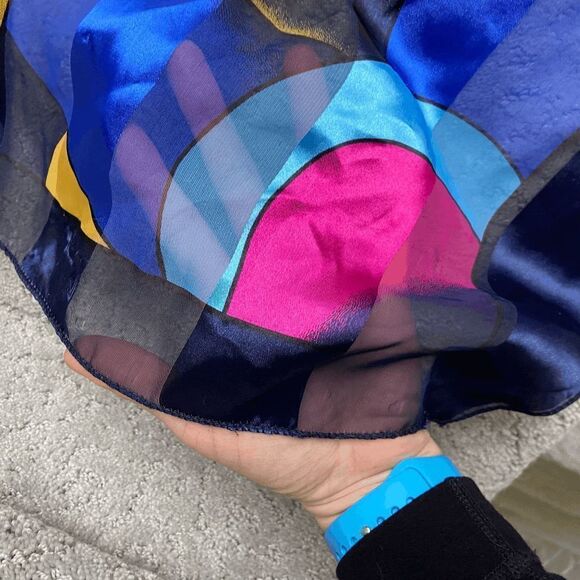 Silky Synthetic Picasso Fine Art Abstract Large Scarf Wrap Shawl - 41" Square - Picture 7 of 10